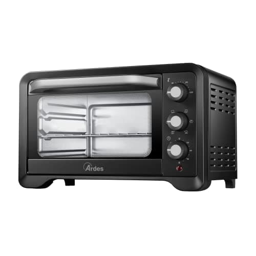 ARDES MAGNUS AR6222PB, Fornetto Elettrico Ventilato Capienza 20 Litri 6 Funzioni Cottura Timer Doppio Vetro Con Accessori (nessuna luce interna)