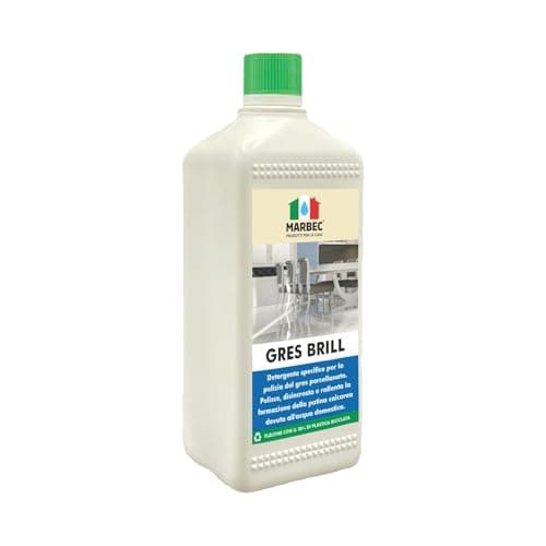 MARBEC GRES BRILL 1LT Detergente specifico per la pulizia del gres porcellanato. Pulisce, disincrosta e rallenta la patina calcarea dovuta all'acqua domestica.