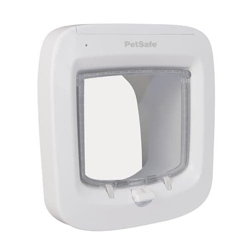 Petsafe Porta per gatti con microchip, porticina per animali domestici a batteria, chiusura a 4 vie e installazione semplificata, bianco