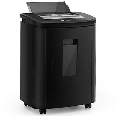 Bamboosang Distruggidocumenti Automatico: Distruggi 150 Fogli Trituratore di Carta ad Alta Sicurezza a Taglio Micro P-4, Funzionamento Continuo di 40 Minuti con Cestino Estraibile da 25L
