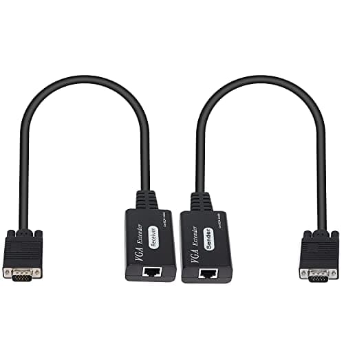 Ripetitore di segnale VGA su Cat5e/6, VGA maschio a RJ45 Ethernet LAN, Ripetitore per HDTV HDPC PS4 STB 1080P fino a 60 m (1 trasmettitore + 1 ricevitore)