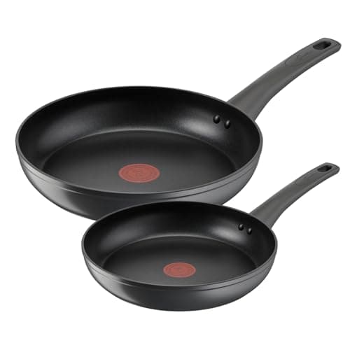 Lagostina Edera, Set di 2 Padelle Antiaderenti 24/28 cm con Rivestimento in Titanio per Cottura senza Grassi, Compatibile con Piano Cottura a Gas, Tecnologia Thermo-signal