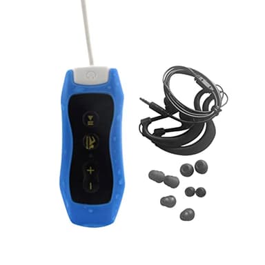 Lettore MP3 subacqueo, grado di impermeabilità IPX8, per ascoltare musica durante il nuoto, con radio FM, design con clip, per nuoto in vasca, sport acquatici, running, nuoto e immersioni, 8 GB (blu)