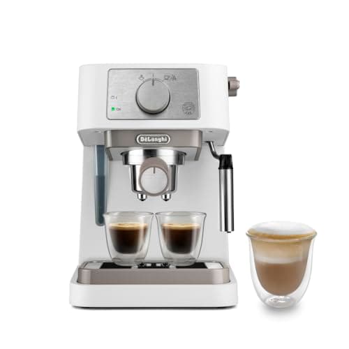 De'Longhi EC260.W Stilosa EC 260.W-Macchina Tradizionale con ugello Professionale in Acciaio Inox, Adatta per caffè Espresso e cialde ESE, 15 Bar, 1,0 l, Colore: Bianco, Inossidabile