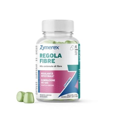 Zymerex REGOLA FIBRE Gummies | 45 gommose | Regolarità intestinale | Integratore di fibre | Equilibrio della flora intestinale | Senza zuccheri aggiunti, glutine e lattosio | Adatto a vegani