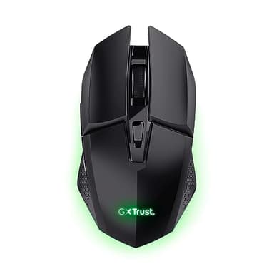 Trust Gaming GXT 110 Felox Mouse Gaming Wireless Ricaricabile, 80 Ore di Autonomia, 800-4800 DPI, Illuminazione LED, 6 Pulsanti, Mouse Senza Fili RGB per Computer, Laptop, Windows - Nero