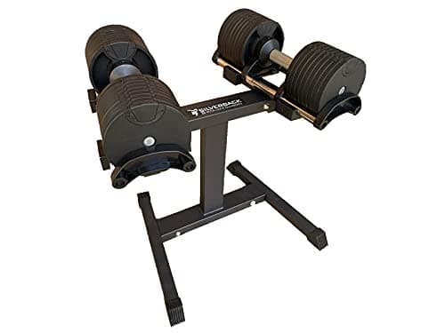 2 manubri regolabili da 32 kg (con supporto), in acciaio massiccio, set di pesi argentati per la casa, 64 kg