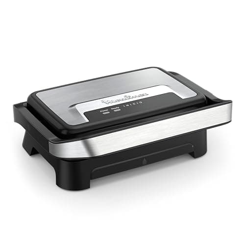 Moulinex Inicio Compact, Grill per Panini & Grill, Piastre per la Cottura Antiaderenti, Facile da Pulire, Facile da Riporre, GI270D10