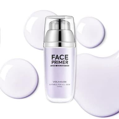 VIOLA HOUSE Primer per il viso, primer di regolazione del tono per il viso prima del trucco - definito, illumina e leviga la pelle e riempie le linee sottili (Viola lavanda)