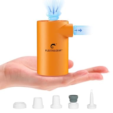 FLEXTAILGEAR EVO PUMP con batteria da 3800mAh, pompa elettrica portatile da 4,5 KPA e 250 L/MIN per gonfiare e sgonfiare materassi gonfiabili, letti d'aria e boe per piscina.