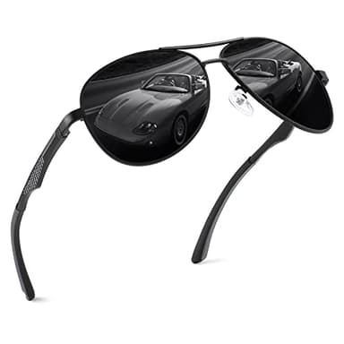 GQUEEN Occhiali da Sole da Uomo Polarizzati Premium Al-Mg Specchio Cardini a Molla Pilota UV400,MOS1