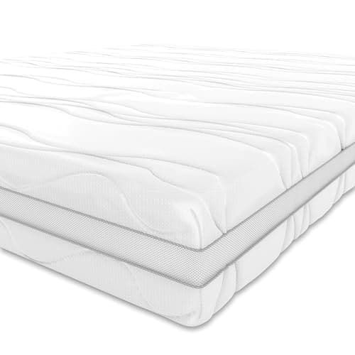 Amazon Basics Materasso Singolo Memory foam a 7 zone, Medio-rigido (H3), 80 x 190 x 20 cm, Bianco
