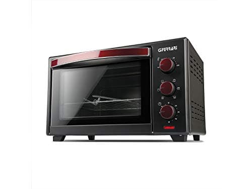 G3 Ferrari G10132 Il Moro 28 Plus Forno Elettrico Ventilato, 28 Litri, 1600W, 6 modalità di cottura, Timer 60 min, 100° - 230°C, Interno antiaderente, Rosso/Nero