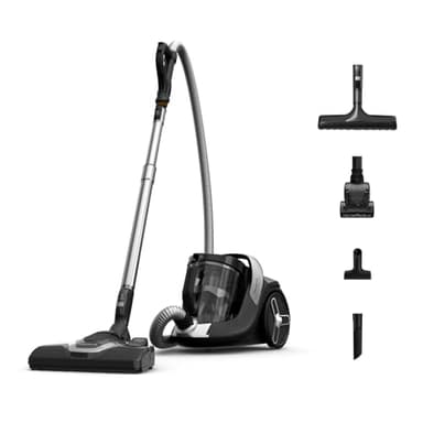 Rowenta Green Force Cyclonic Effitech+ Aspirapolvere a traino Senza Sacco, Capacità 2,5 L, Pulizia ad Alta Efficienza Energetica, In plastica riciclata, Riciclabile, silenzioso, 5 accessori, RO7C66