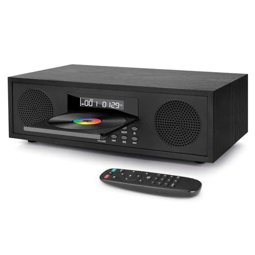 Stereo CD Casa Compatti Sistema Micro Hi-Fi, Bluetooth Impianto Stereo Casa Micro Hi-Fi con Lettore CD - Radio FM - Ingresso AUX - Ingresso USB - Presa per Cuffie, 40W Sistema Audio con Uscita Audio