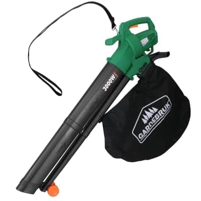 GARDEBRUK® Soffiatore Foglie Aspiratore Trituratore Elettrico 3in1 3000W Tracolla Ruote Sacca 45L Soffia Foglie Giardino Aspirafoglie Aspira Fogliame