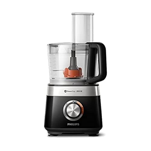 Philips Robot da Cucina Compatto - 800W, 29 Funzioni, Recipiente da 2.1L, PowerChop, Lama in Acciaio Inossidabile (HR7510/10)