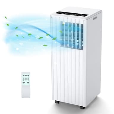 JustSmart Condizionatore Portatile 7000 BTUs, 3-in-1 Condizionatori Portatili, Deumidificazione 36L/giorno, Ventilatore con 2 Velocità, Raffreddamento, 24H Timer, Telecomando, Sleep Mode, 15㎡
