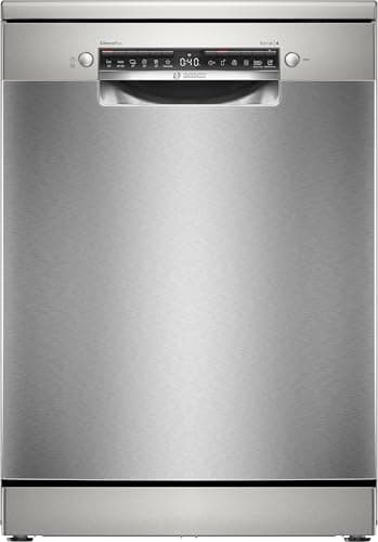 Bosch SMS4EVI08E Serie 4, Lavastoviglie da libera installazione, Home Connect, EfficientDry: apertura automatica della porta, Diagnostica da remoto, Assistente al lavaggio, Acciaio, 60cm