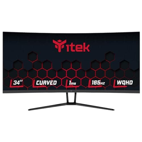 ITEK Gaming Monitor GGC - 34" Curvo R1500, 3440x1440 (Ultra WQHD), HDR400, VA, 165 Hz, 1 ms, FreeSync, G-Sync, Adaptive Sync, 2xHDMI, 2x Display Port, Flicker Free