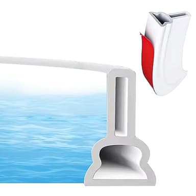 Soglia Doccia Autoadesiva 2M, Barriera Doccia Antiacqua, Striscia di Chiusura in Silicone per il Bagno, Pieghevole 2M Barriera Acqua Impermeabile per Doccia, Pavimento (TPE)