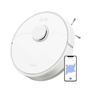 DREAME D9 Max Gen 2 Robot Aspirapolvere Lavapavimenti con Mappatura 6000Pa Navigazione LDS Polvere Fino 570ml Mappatura Multilivello Controllo App&Alexa Aspirazione Tappeti Peli Animali Bianco