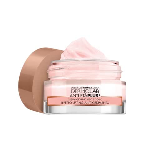 Dermolab - Crema Viso e Collo Giorno Antiage Plus, per Pelli Mature 60+, con Acido Ialuronico, Effetto Lifting Rassodante, Leviga le Rughe, Dermatologicamente Testato, SPF 20, 50 ml