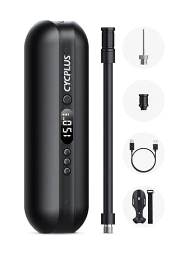 CYCPLUS 150PSI Pompa d'Aria elettrica Compressore Portatile Mini Gonfiatore con LED Digitale LED Luce Ricaricabile Li-Ion per Tutti i Tipi di Biciclette Auto Moto e Altre Palline