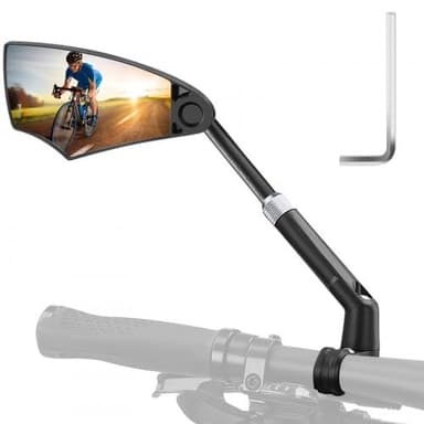 Dokeno Specchietto Retrovisore Bici, 1 Pezzo, Girevole a 360° e Regolabile, Adatto per Manubri da 20-23mm, Specchio di Alta Definizione per Bici Elettrica, Monopattino Elettrico, Moto, MTB