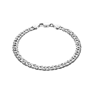 Bracciale Da Uomo In Argento 925 Con Motivo A Catena E Chiusura A Moschettone