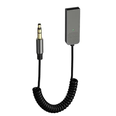 Gbformat Ricevitore Bluetooth Aux Adattatore Bluetooth 5.2 da USB a TRS da 3,5 mm Aggiunge Bluetooth All'auto Microfono per Auto Navigazione Vocale