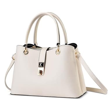 FOLOVEYA Mode Borsa Donna Borsa a Mano Elegante Borsetta Borsa a Tracolla in Pelle PU Firmate Borse Tote Borse a Spalla per Shopping Partito Lavoro Incontri Bianco