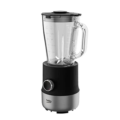 Beko - TBN81808BX - Frullatore da Tavolo Sirius Line, 800 W, 6 Velocità, 4 Lame in Acciaio Inox, Brocca in Vetro 1750 L - Nero