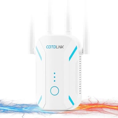 Ripetitore WiFi Potente per Casa, COTDLNK 1200Mbps 2025 Amplificatore WiFi Extender 5GHz e 2.4GHz Dual Band, Configurazione Facile, Spina UE