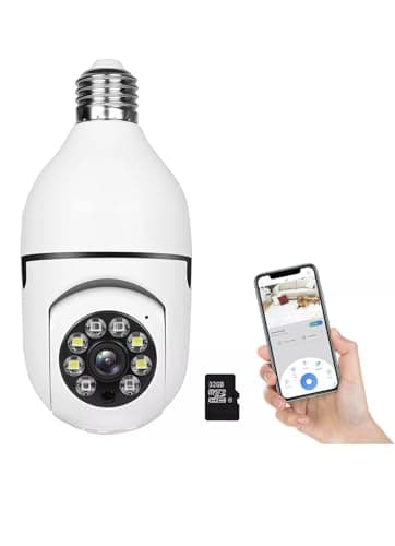 Generico Telecamera wifi a lampadina E27 5G visione notturna per interni 360°