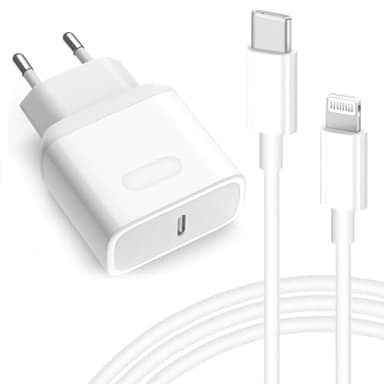 Caricatore iPhone 20W - Certificato Apple MFi - Caricabatterie Rapido USB C con Cavo Lightning 2M Alimentatore a Ricarica Rapida PD 3.0 per iPhone 13 Pro Max 13 12 SE 11 XR XS X 8 Plus iPad