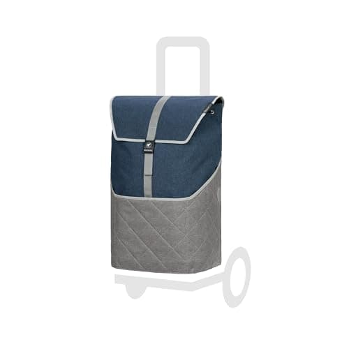 Andersen Borsa di ricambio per la spesa, 59 litri, tasca laterale e frontale, scomparto interno extra, impermeabile, riflettori, pieghevole, colore: blu