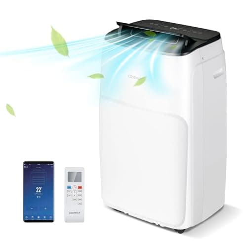 COSTWAY Condizionatore Portatile Caldo e Freddo, 14000BTU/4,1kW, 4 in 1 con Raffreddamento, Riscaldamento, Ventola, Deumidificazione, 24H Timer, R290 (14000BTU|28m²+|Pro)