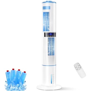 Condizionatore Portatile Lofrritp, 360° &60° Oscillazione Automatica Raddoppiare Raffreddatore d'aria 65 W, Climatizzatore Portatile Senza Tubo 4 Modalità e 3 Velocità, Timer 1-24 ore, Telecomando