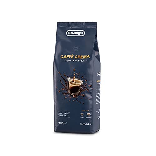 De'Longhi DLSC618 Caffè in grani 100% Arabica CAFFE’ CREMA per Macchine da Caffè, 1kg, Made in Italy, Tostatura chiara,Aroma intenso, Origine Brasile, India, Etiopia