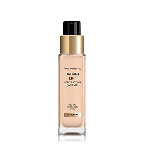Max Factor - Fondotinta Liquido Radiant Lift - Formula Antietà a Lunga Durata con SPF 30 ed Acido Ialuronico - 50 Natural - 7 ml