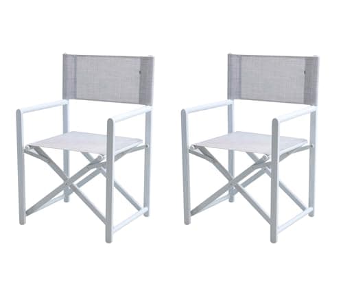 XONE Coppia Sedie Regista Pieghevole Allen Deluxe Grigio Melange | Poltrone Regista in Alluminio, 2 Pezzi