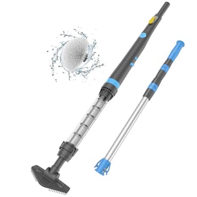 Oxseryn Aspiratore portatile per piscina 2 in 1, ricaricabile con manico telescopico, perfetto per spa, vasche idromassaggio e piccole piscine per sabbia e sporco, blu