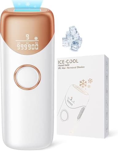 Epilatore Luce Pulsata 3 in 1 con Funzione di Raffreddamento, 9 Livelli di Energia, Funzione HR/SC/RA, 600-1200NM Onda Luminosa Rossa, Luce Pulsata 999,900 Apparecchiature Epilatore Laser