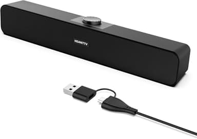 HEANTTV Casse PC altoparlante Bluetooth, altoparlante USB, altoparlante da tavolo, con adattatore TYPE-C e aggiornamento della qualità del suono Horn, altoparlante per computer, laptop, smartphone