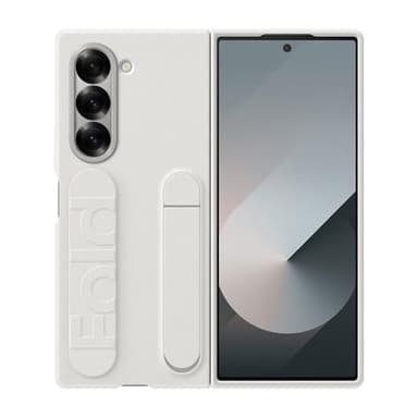 SAMSUNG Silicone Grip Case with Stand Cover con cinturino e cavalletto per Galaxy Z Fold6, Bianco