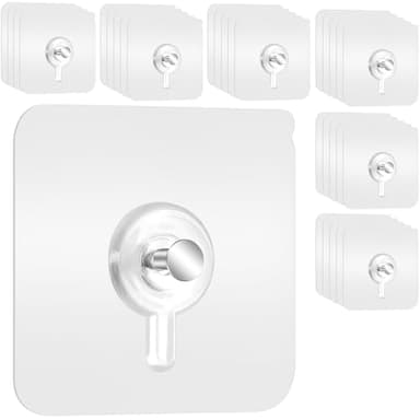 30 Pezzi Appendi Quadri Senza Chiodi Ganci Adesivi per Quadri Ganci per Quadri Muro Chiodi Adesivi per Quadri Muro Appendi Quadri Adesivi Trasparenti per Appendere Foto, Dipinti, Cappelli