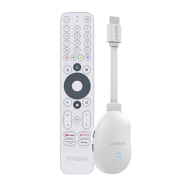 STRONG - Box Streaming Android TV 4K UHD - Leap-Neve - Chiavetta HDMI Google TV - Wifi 6 1200 Mbps - Chromecast integrato - Compatibile con Assistente vocale Google - Dolby Vision-Atmos - Bianco