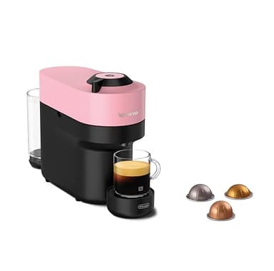 Nespresso De'Longhi Macchina Da Caffè A Capsule Vertuo Pop ENV90.P, Funzione Cold Brew, 4 Dimensioni Di Tazza, Connettività Bluetooth E WLAN, Pacchetto Di Benvenuto, Rosa
