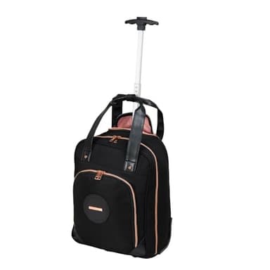 Cabin Max Vela - Borsa da viaggio 40 x 30 x 20 cm, 24 l, compatibile con Wizz Air, borsa da viaggio, Nero con le ruote, 40 x 30 x 20cm